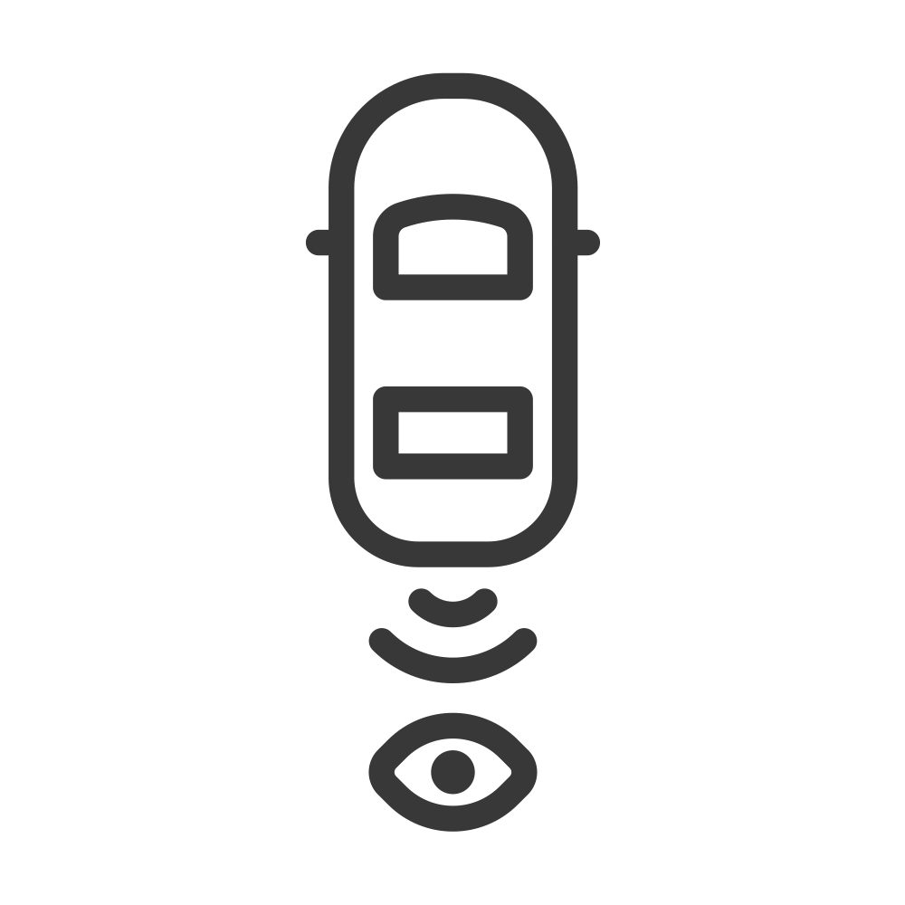 Ícono camara de reversa de Chevrolet Aveo Hatchback 2025, auto compacto con sistema de seguridad activa