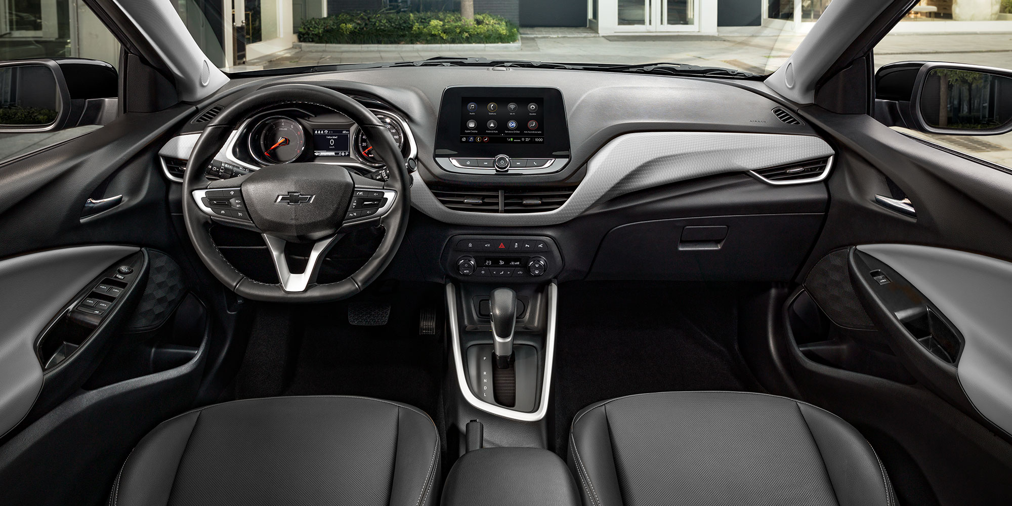 Infoentretenimiento interior con pantalla Touchscreen de 8 pulgadas para Chevrolet Onix 2025, sedán